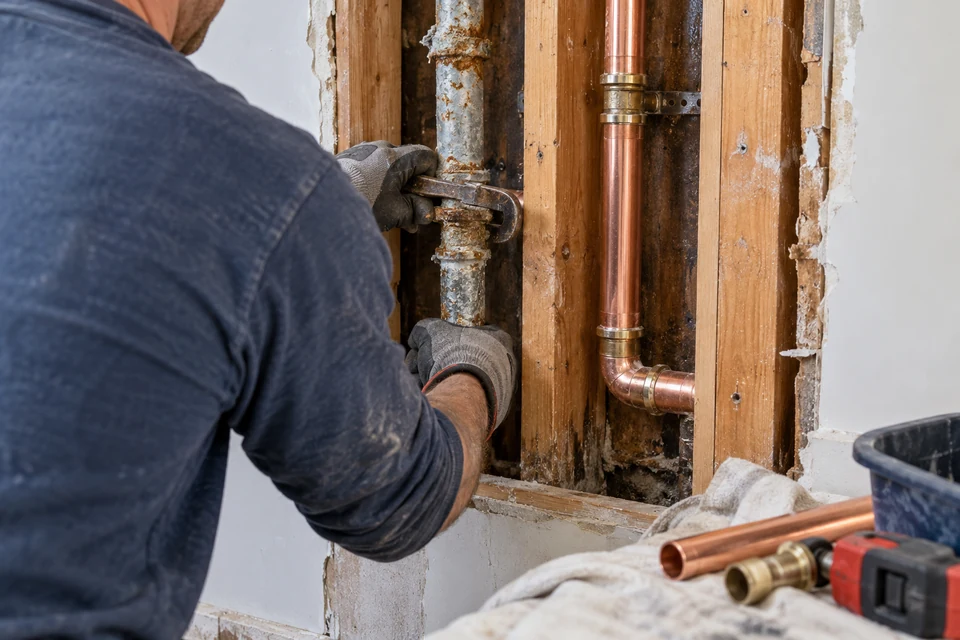 Galvanized Pipe Replacement plumbing work in Colton CA