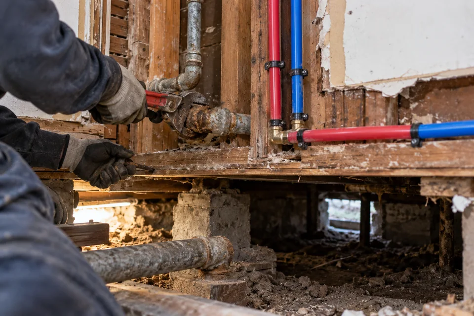Galvanized pipe replacement in a 1940s South Colton home