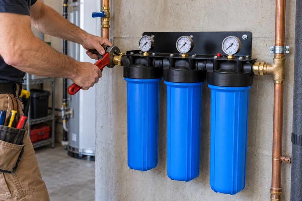 Whole House Water Filtration plumbing work in Colton CA